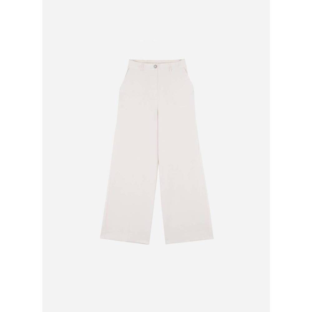 NEW AN'GE women's essential straight leg trousers in ecru